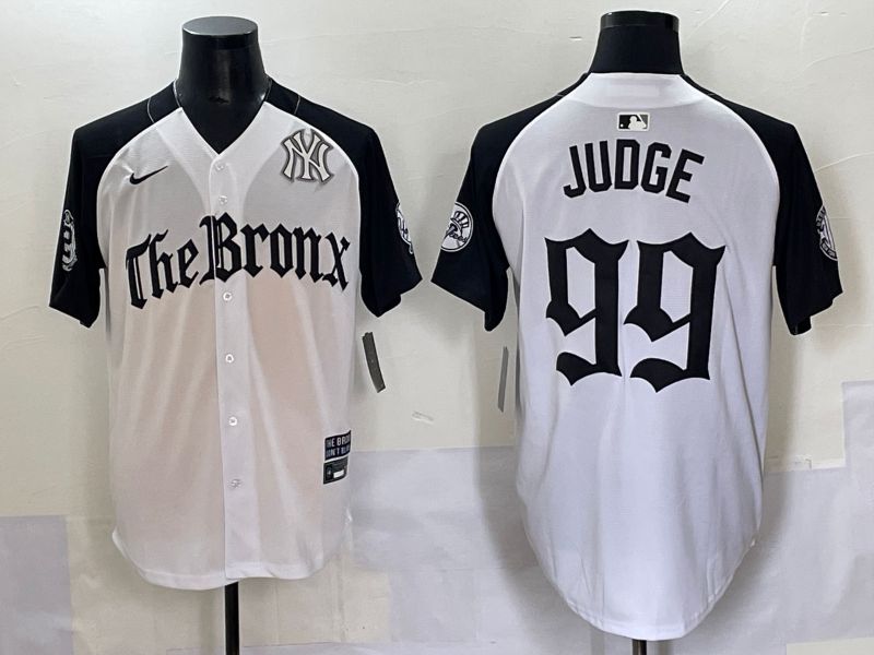 Men 2025 New York Yankees 99 Judge White black Five generations Joint Name Nike MLB Jersey style 58